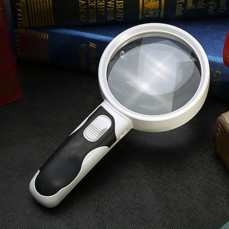 Belro LED lighted handheld magnifying glass for reading, with built-in light, designed for books and small print.