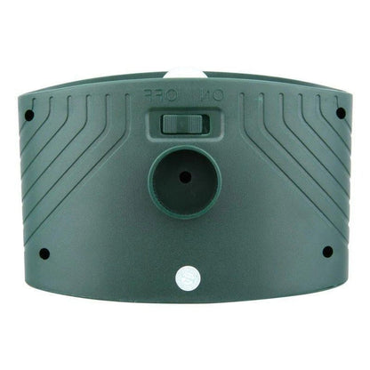 Belro solar-powered ultrasonic animal repellent device for outdoor pest control in garden or yard.