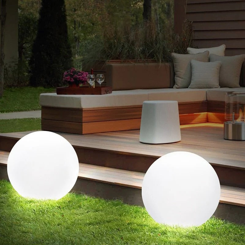 Wireless weatherproof LED globe light by Belro with 16 color options, designed as outdoor umbrella accessories.