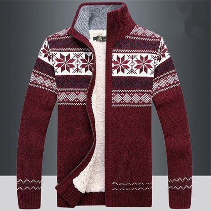 Men's warm fleece winter coat by Belro, featuring a cozy, insulated design with a front zipper and stand collar for cold weather.