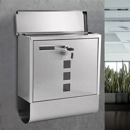 Large heavy-duty Belro wall-mounted vertical metal mailbox with lock, suitable for home and garden decor.