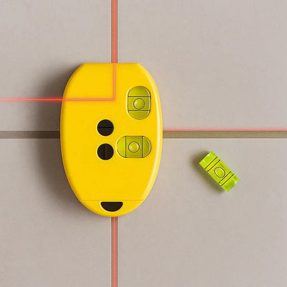 Belro precision laser level for measuring perfect 90° angles, mounted on a wall with visible laser lines for accurate alignment.