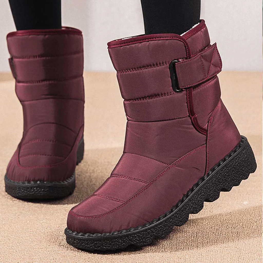 Belro women's waterproof winter snow boots with non-slip soles and warm lining, designed for cold and snowy weather.