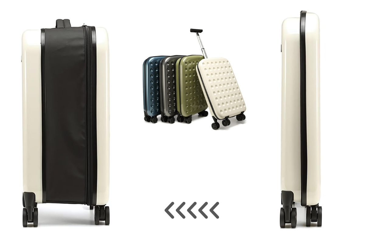 Belro 360° foldable travel suitcase with wheels, featuring a durable hard shell and retractable handle for easy luggage transport.