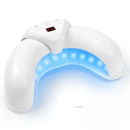 Belro Nail Laser Fungus Device used on toenails, showcasing the sleek health and beauty treatment tool for fungal nail infection.