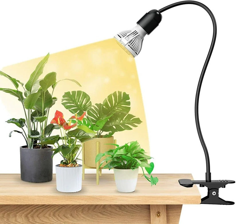 Belro Full Spectrum Gooseneck LED grow lamp for indoor greenhouses, featuring adjustable gooseneck and bright LED light for plant growth.