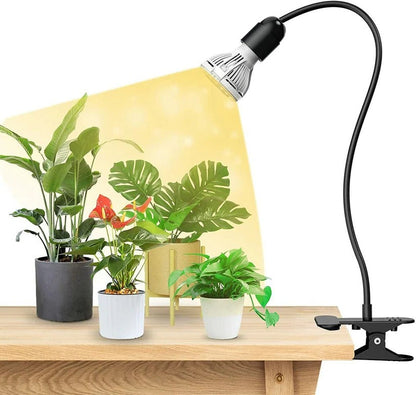 Belro Full Spectrum Gooseneck LED grow lamp for indoor greenhouses, featuring adjustable gooseneck and bright LED light for plant growth.
