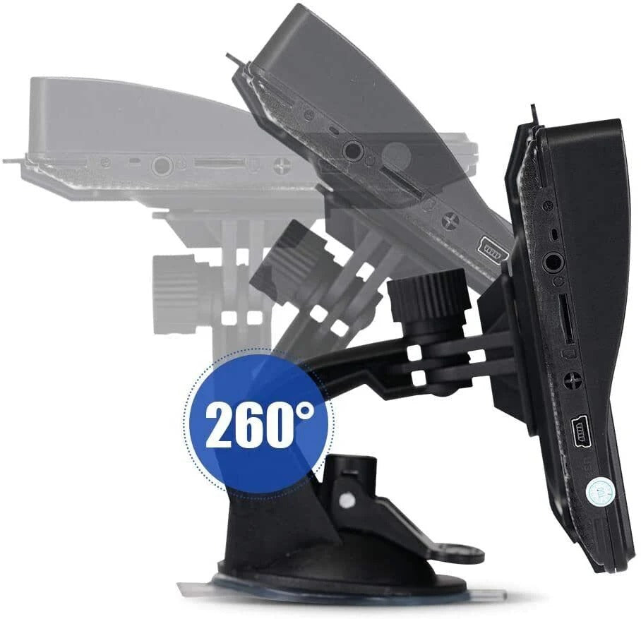 Belro 7-inch GPS navigation system displaying a colorful map with route guidance on a sleek electronic device.