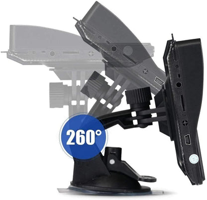 Belro 7-inch GPS navigation system displaying a colorful map with route guidance on a sleek electronic device.