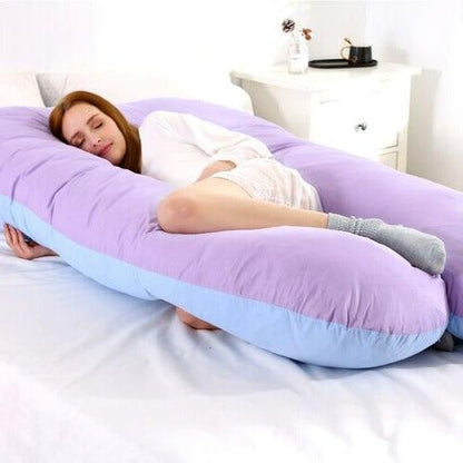 Belro full support body pillow for pregnancy and back pain, ergonomic design with contoured shape for shoulder and back support.