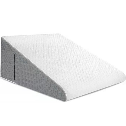 Belro triangle memory foam wedge pillow for sleeping, showing its ergonomic design and soft, supportive surface.