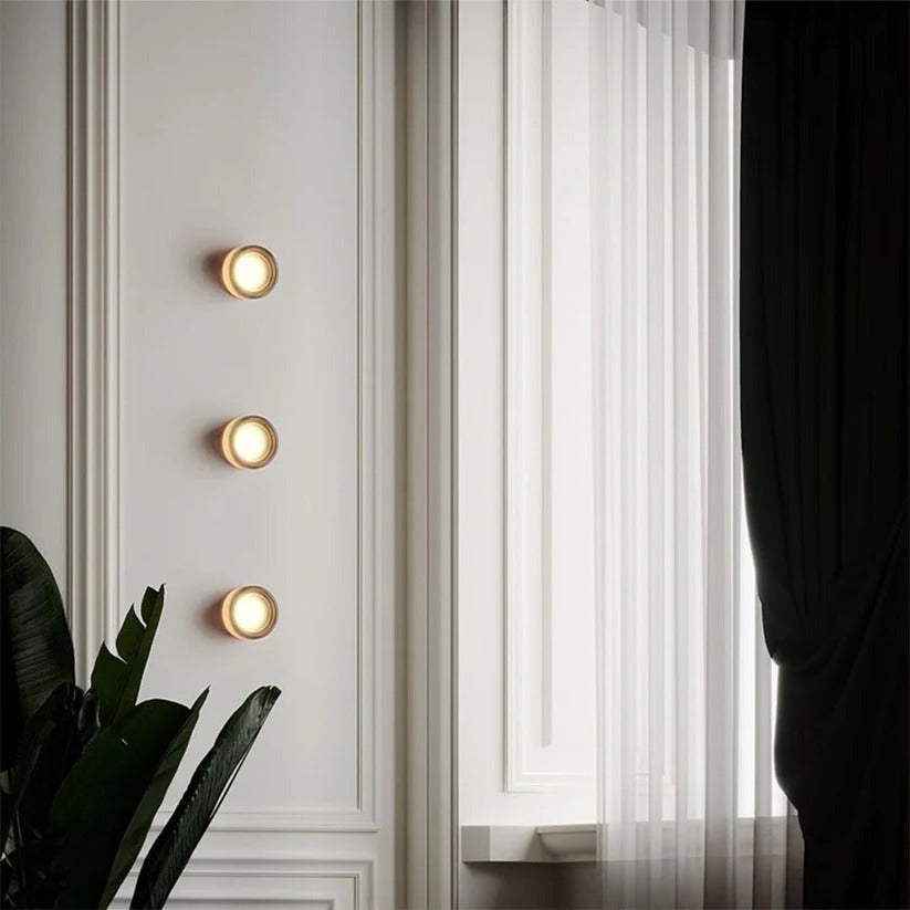Modern Dimple Glass LED Wall Sconce by Belro, outdoor lighting fixture with textured glass shade and sleek design for outdoor decor.