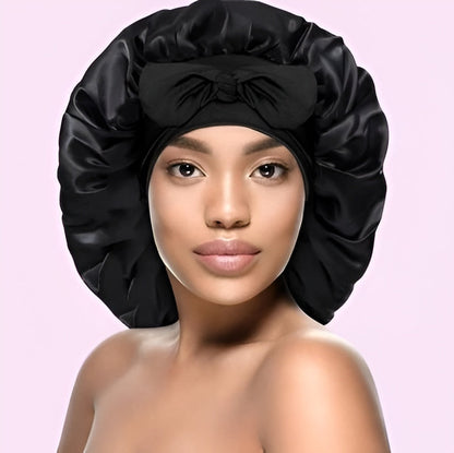 Belro All-Night Silk Bonnet for hair protection, soft silk fabric with adjustable ties, ideal for overnight hair care.