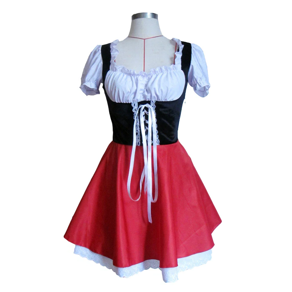Belro Little Red Riding Hooded Dress for women, featuring a red hooded costume with a flowing dress and fairy tale-inspired design.