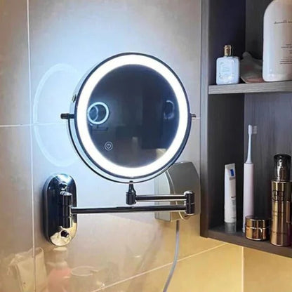 Belro rechargeable LED magnifying mirror with built-in light, ideal for detailed makeup application and personal grooming.