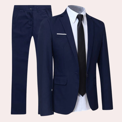 Men's Belro suit jacket in classic dark gray, tailored fit with notched lapels and single-breasted front.