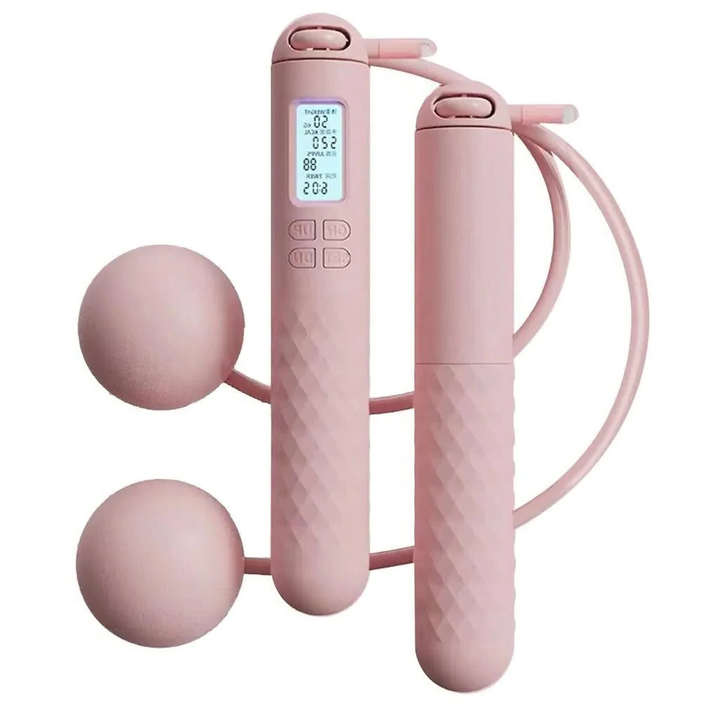 Belro weighted cordless jump rope with built-in counter, designed for men's fitness and cardio workouts.
