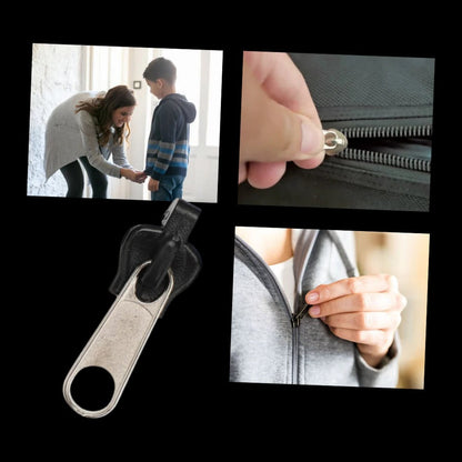 Belro men's quick zipper pull replacement attached to a clothing zipper, showcasing easy upgrade for jackets or pants.