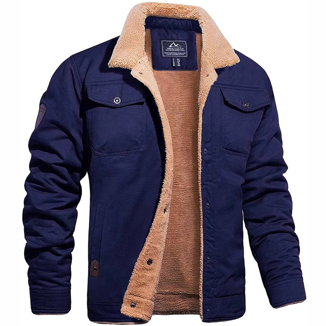 Belro vintage men's bomber jacket with classic design, featuring front pockets and ribbed cuffs and collar.
