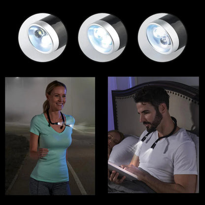 Belro LED neck reading lamp with adjustable arms for hands-free illumination, ideal for office and stationery use.