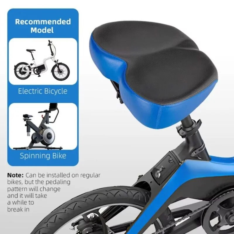 Belro wide bike saddle for comfortable outdoor cycling, featuring a broad cushioned design for enhanced support.