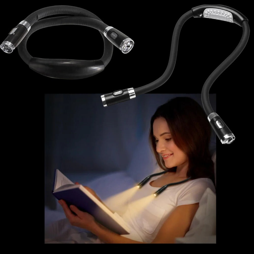 Belro LED neck reading lamp worn around the neck, ideal for office and stationery tasks with adjustable light.