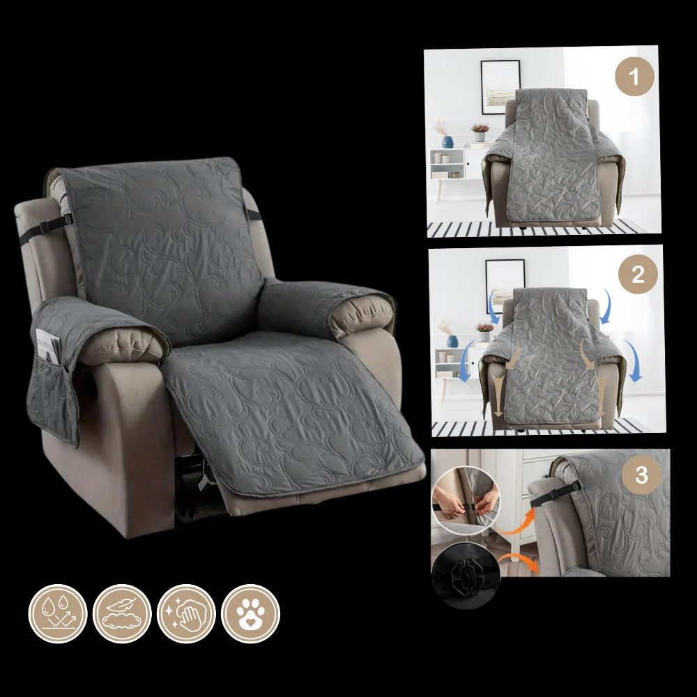 Belro waterproof recliner slipcover in beige, designed to protect and enhance home and garden decor.