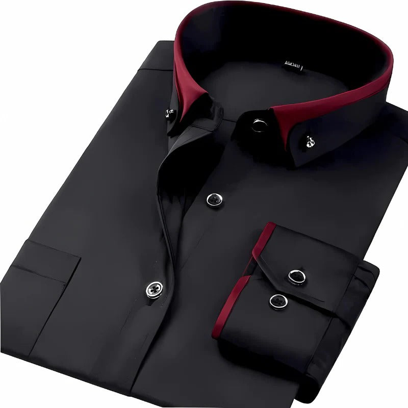 Belro men's long-sleeved shirt with a modern fit, featuring a classic collar and button-up front, stylish for 2024 fashion.