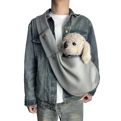 Belro lightweight and breathable crossbody dog sling shoulder bag designed for automotive use, with adjustable strap and compact design.