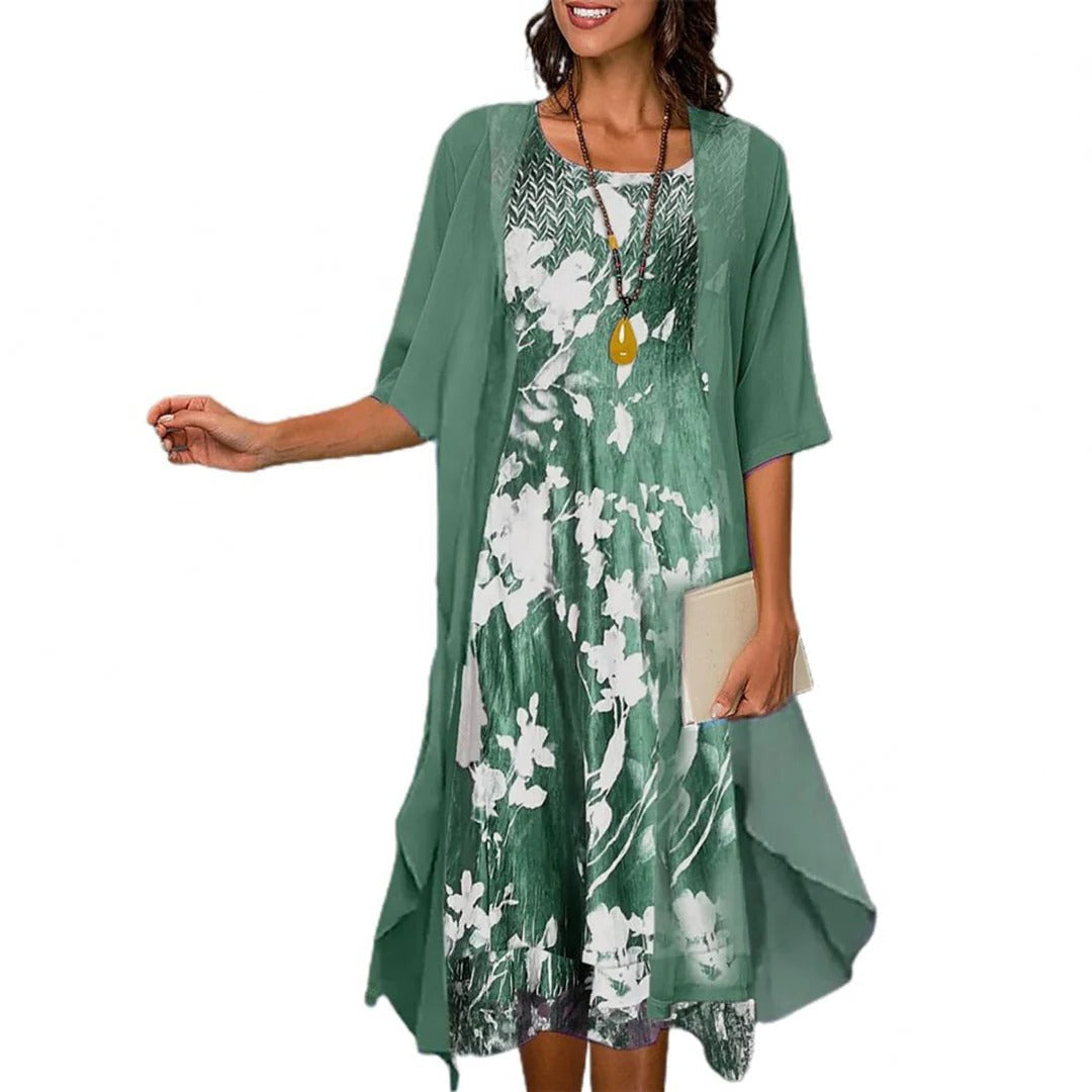 Belro summer elastic dress with lightweight fabric, sleeveless design, and floral pattern, perfect for warm-weather wear.