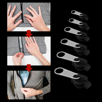 Belro men's quick zipper pull replacement attached to a jacket zipper for easy opening and closing.