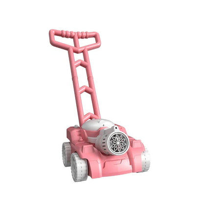 Belro Bubble Lawn Mower toy from outdoor toys category, featuring colorful plastic design and realistic handle for children’s outdoor play.