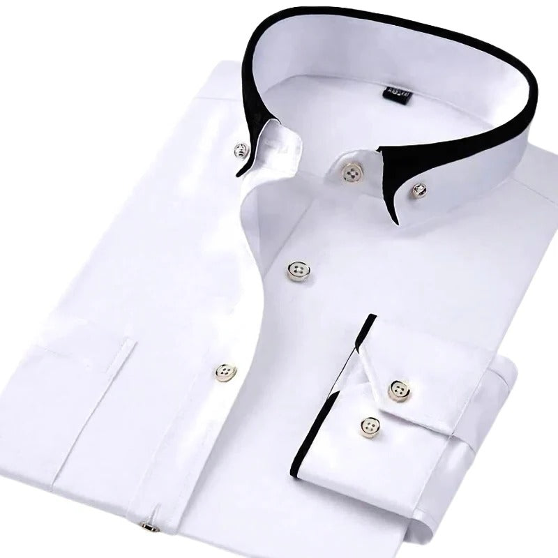 Belro men's long-sleeved shirt in stylish design, featuring a classic collar and button front, suitable for modern fashion statements.