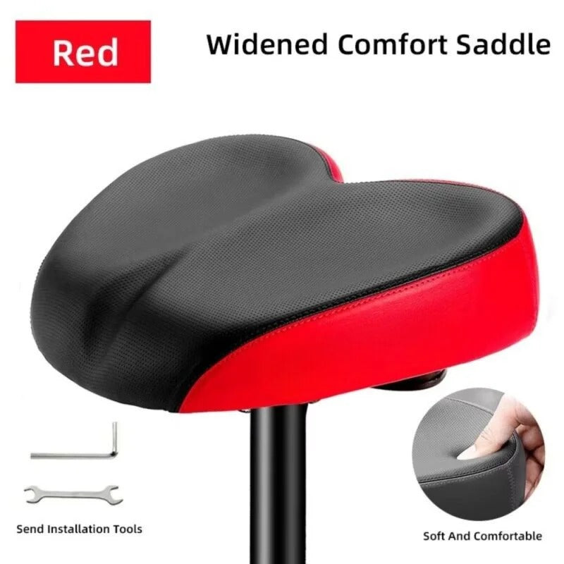 Belro wide bike saddle suitable for outdoor cycling, featuring a cushioned design for comfort during long rides.