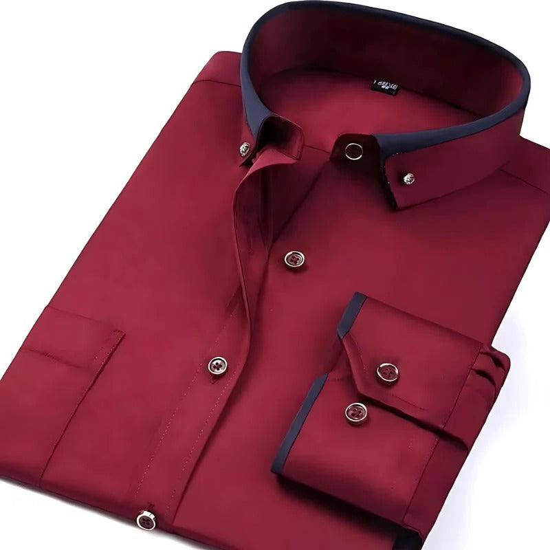 Belro men's long-sleeved shirt in stylish design, featuring a modern fit, displayed on a mannequin against a neutral background.