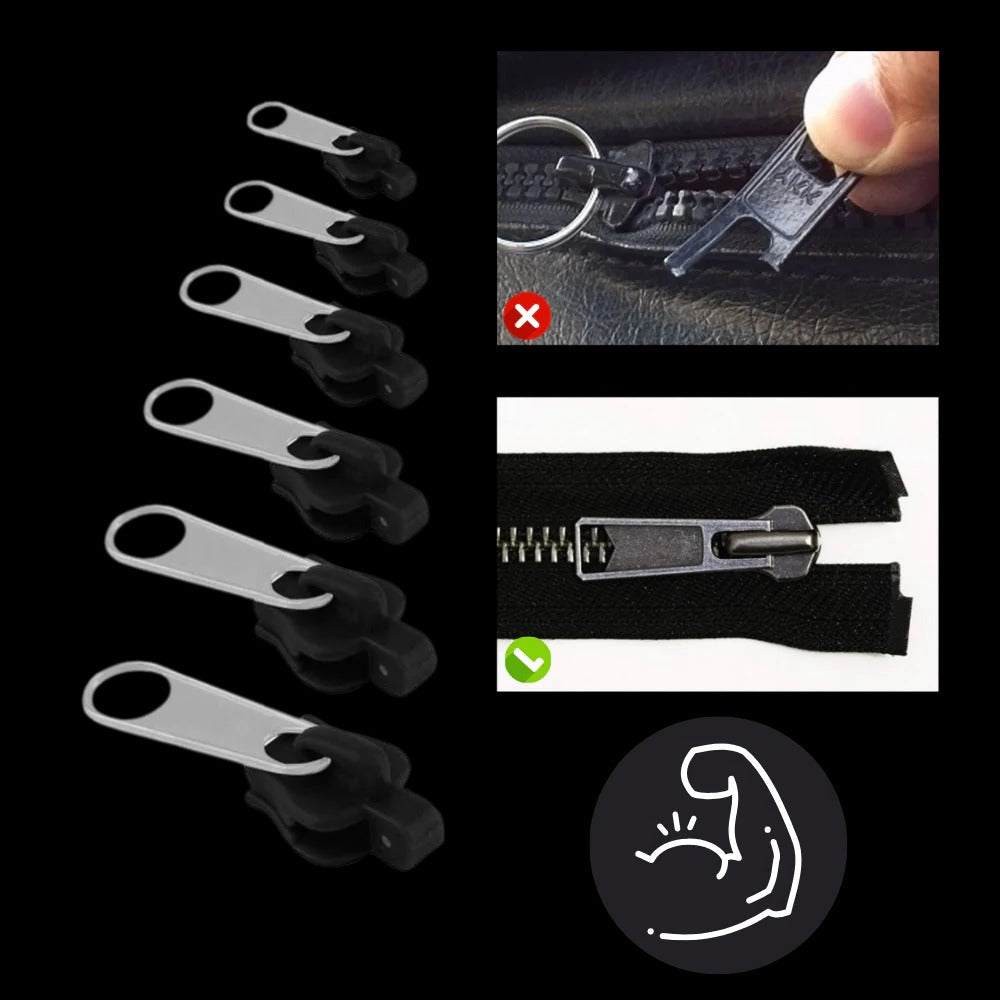 Belro men's quick zipper pull replacement attached to a jacket zipper for easy fastening and secure closure.