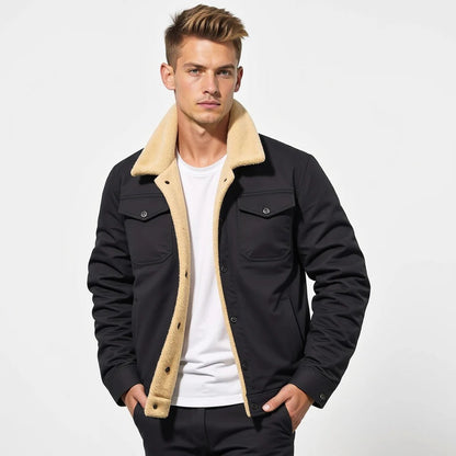 Men's vintage bomber jacket by Belro featuring classic design, ribbed cuffs, and a zip front, styled for casual wear.