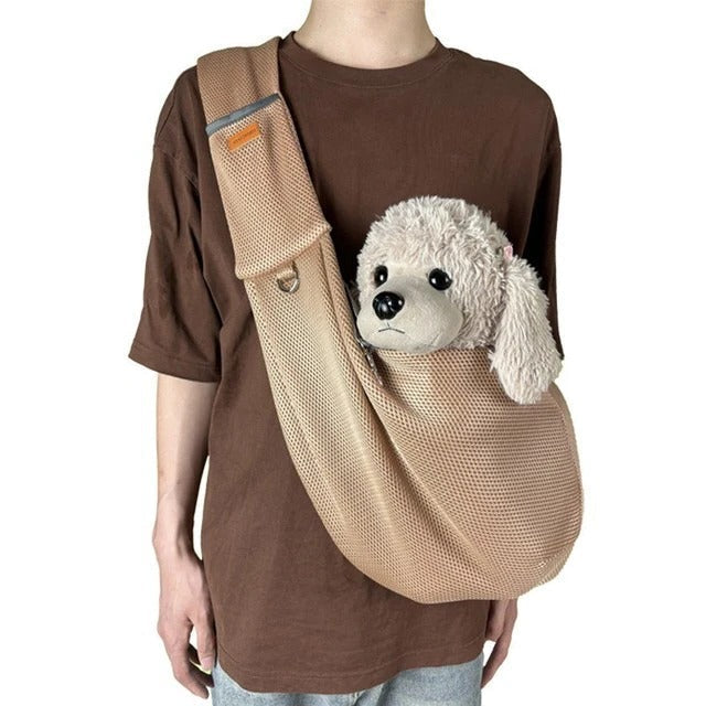 Belro lightweight, breathable crossbody dog sling shoulder bag designed for automotive use, with adjustable strap and compact design.