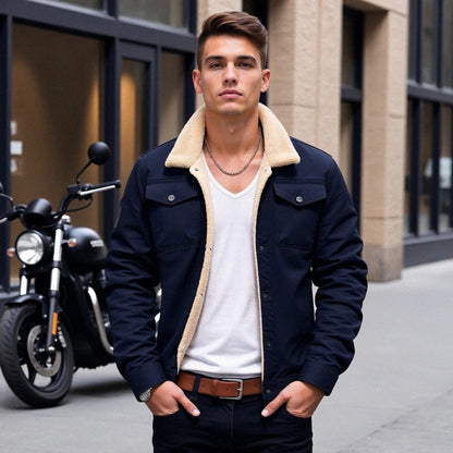 Belro vintage men's bomber jacket with classic design, featuring a zip front, ribbed cuffs, and stylish detailing.