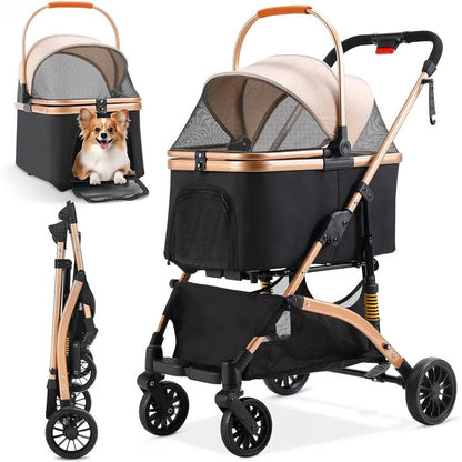 Belro dog stroller and transport box for automotive travel, featuring a sturdy design and secure enclosure for pets.