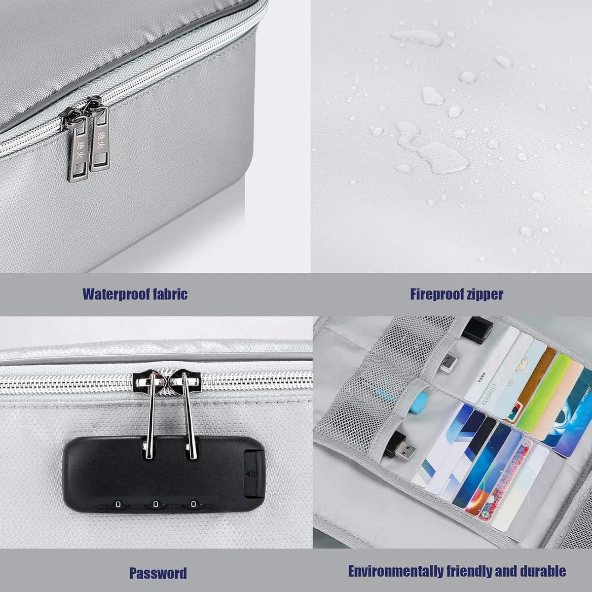 Belro multi-layer document organizer safety bag with zipper, designed for cards, files, and travel storage in luggage or bags.