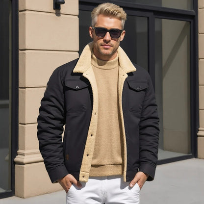 Belro vintage men's bomber jacket featuring classic design with ribbed cuffs and collar, displayed on a hanger.