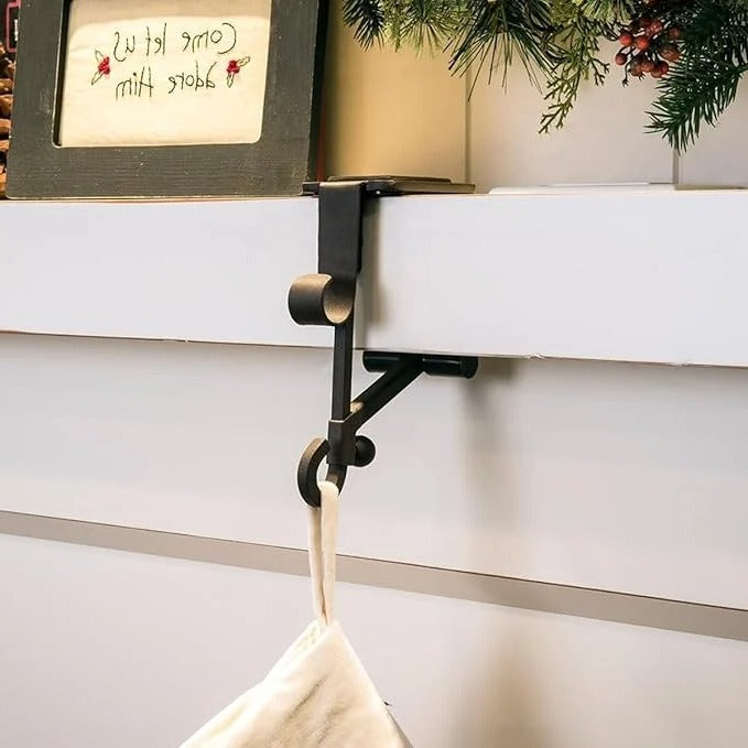 Belro Christmas stocking holders for mantle, decorative stocking display clips, festive holiday mantle accessories