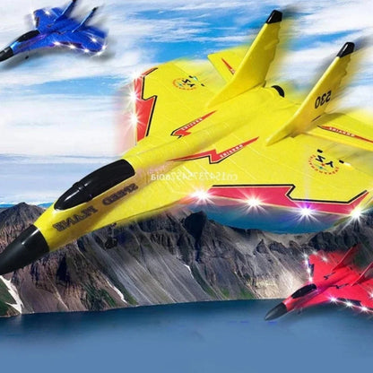 Belro shatter-resistant remote control airplane toy with colorful wings and sturdy design for kids and outdoor play.