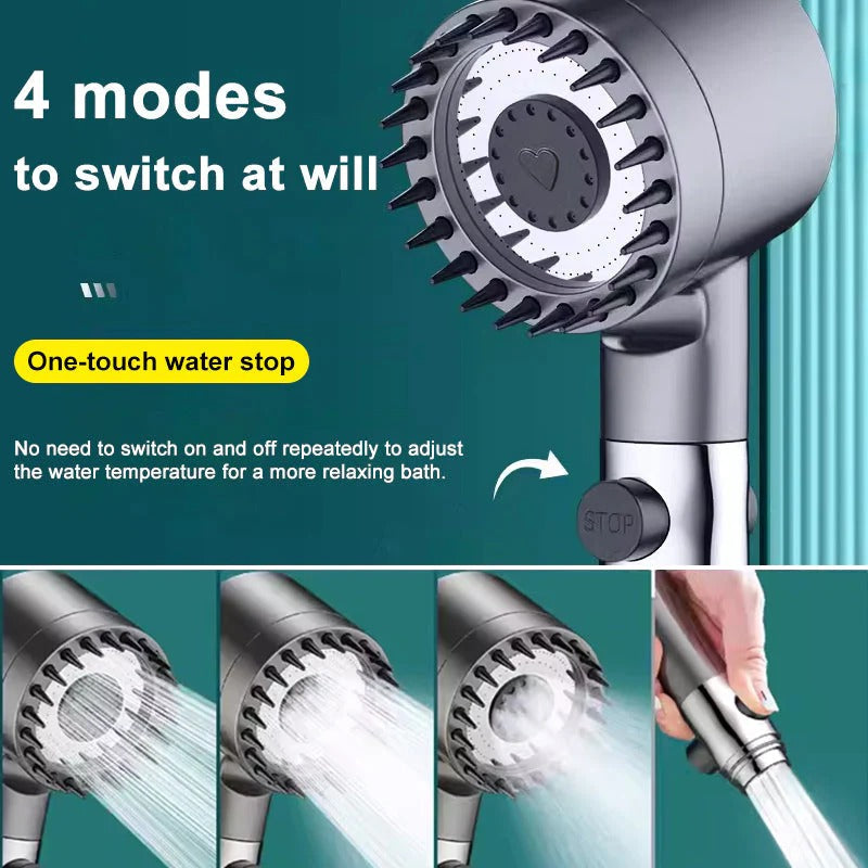 Belro high pressure showerhead with multiple spray settings mounted on a bathroom wall for a refreshing shower experience