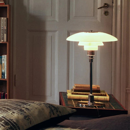 Belro Scandinavian LED table lamp with sleek modern design, illuminated on a desk, perfect for home or office lighting.