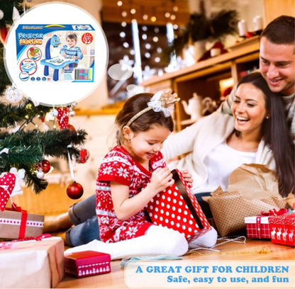 Belro Creative LED Art Projector toy showing colorful light projections on a surface for kids' creative play.