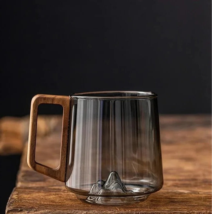 Belro elegant glass cup with handle for kitchen and dining, clear glass with a sturdy handle, perfect for beverages