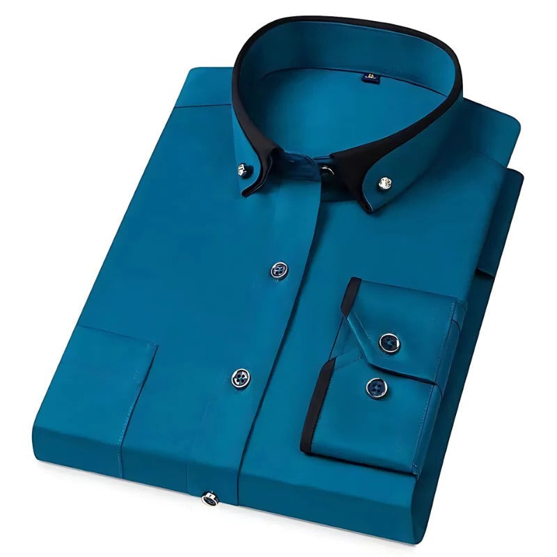 Men's long-sleeved Belro shirt with a modern fit, featuring a stylish design, perfect for fashion statements in 2024.