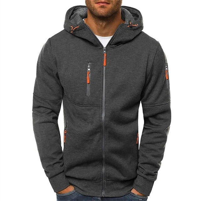 Belro men's high-quality hoodie in black, made from soft activewear fabric, with a front pocket and adjustable drawstrings.